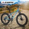S24109 Elecony 24 Inch Fat Tire Bike Adult/Youth Full Shimano 7 Speeds Mountain Bike, Dual Disc Brake, High-Carbon Steel Frame, Front Suspension