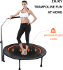 40/48" Foldable Mini Trampoline Max Load 330lbs/440lbs, Fitness Rebounder with Adjustable Foam Handle